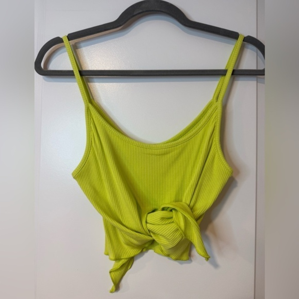 Urban Outfitters UO Bright Yellow/ Green Halter top Size L - Picture 1 of 4
